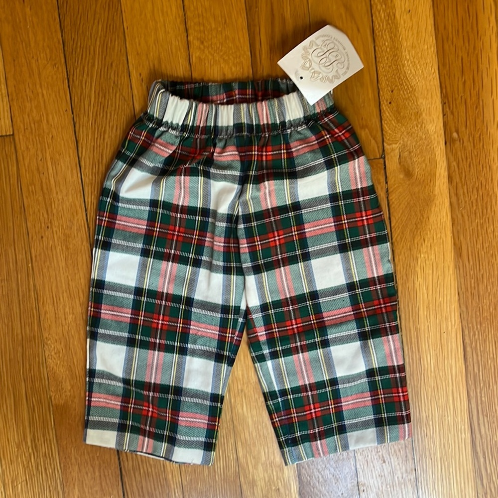 NWT TBBC Boys Pants in Plaid, 0-6 months